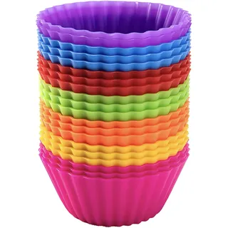 AVANA Große Wiederverwendbare Muffinformen aus Hochwertigem Silikon (20 Stück) Muffinförmchen BPA-Frei Cupcake Backförmchen Muffin Formen Muffinform 7 Farben