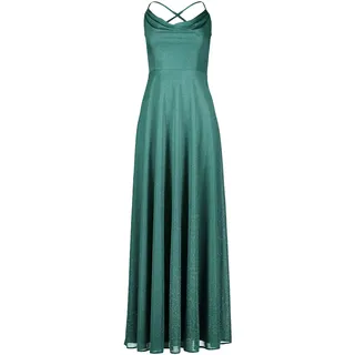 Abendkleid VERA MONT "Abendkleid mit Wasserfallausschnitt", Damen, Gr. 34, EURO, grün (grün, silber), 100% Polyester PES., Kleider Abendkleid