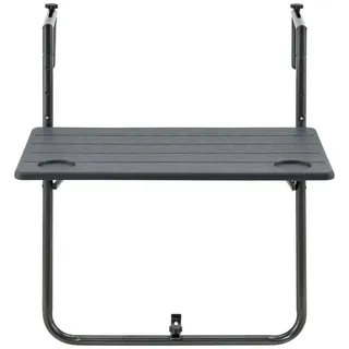 [en.casa] Balkonhängetisch 60 x 60 x 83,5 cm Dunkelgrau