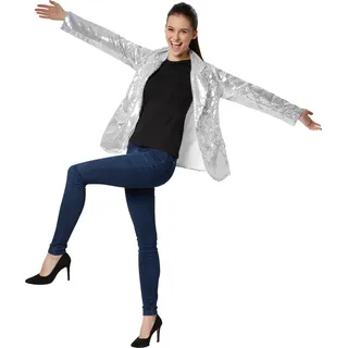Pailletten-Jackett Damen - silber, M