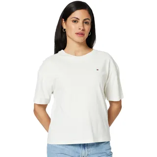 Tommy Hilfiger Damen T-Shirt Kurzarm Jersey Pyjama-Oberteil, Elfenbein (Ivory), XS
