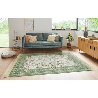 HANSE Home Teppich »Antik Flowers« rechteckig 5 mm Höhe Orientalisch mit Fransen, Orient, Wohnzimmer, Schlafzimmer, Esszimmer, grün