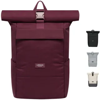 LARKSON Rucksack Damen Herren Rot - No 4 - Rolltop Backpack mit Laptopfach Uni, Arbeit & Fahrrad - Großer Reiserucksack - Wasserabweisend