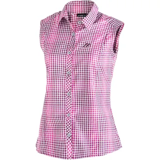 Maier Sports Funktionsbluse »Paloma«, Karierte, ärmellose Bluse für Wandern, Reisen und Freizeit, rosa