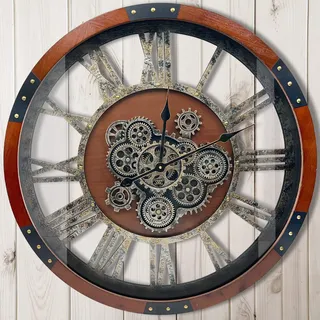 DORBOKER Zahnrad-Wanduhr 61 cm 61 bronze