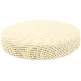 Hockerbezug Rund Barhocker Bezug Rund: Hocker Bezug Stretch Stuhlbezug Hockerbezug Waschbarer Schonbezug Stuhl Sitzbezug für Barhocker Bistrohocker Protector Drehbarer Hocker Schonbezug Beige