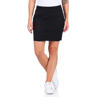 ONLY Damen Wildleder Rock Julie Faux Suede Bonded Bleistiftrock Ohne Schlitz, Farben:Schwarz, Größe:34