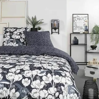 Bettbezugsset TODAY Mawira Marineblau Doppelbett 260 x 240 cm Floral - Dunkelblau