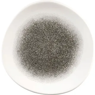 CHURCHILL Raku Quartz Black Teller flach, organic, ø: 186 mm
