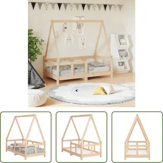 The Living Store Kinderbett 70x140 cm Massivholz Kiefer - Braun