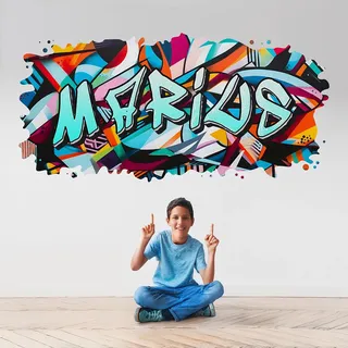 tjapalo® vz82 Graffiti Wandtattoo Graffiti Name Wandtattoo Kinderzimmer Name Bilder personalisiert Jugendzimmer Deko personalisiert Wanddeko Kinderzimmer D vz82