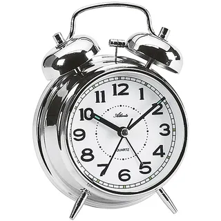 Atlanta Doppelglockenwecker Laut 14 cm Metall Silber Chrom - 1646-19