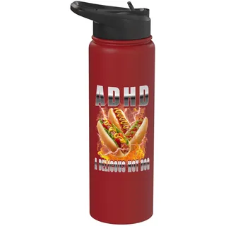 Hotdog ADHS A Delicious Hot Dog Glizzy Meme Bootleg Hot Dog Stainless Steel Insulated Water Bottle