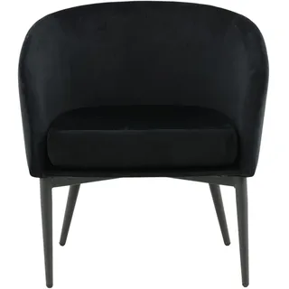 Venture Home Fluffy Einzelsofa - Schwarz/Schwarzer Samt