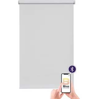 sunlines Elektrisches Rollo »San Francisco« verdunkelnd Verdunkelung mit Bohren freihängend appgesteuert via Bluetooth, mit Motor und Akku, weißer Fallstab, grau