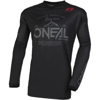 O'NEAL | Motocross-Trikot | Enduro MX | Atmungsaktives Material, gepolsterter Ellenbogenschutz, Passform für maximale Bewegungsfreiheit | Element Jersey Dirt V.23 | Erwachsene | Schwarz Grau | XL