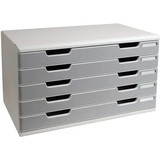Exacompta Schubladenbox Modulo 38,2 x 34,0 x 32,0 cm 5-tlg. grau