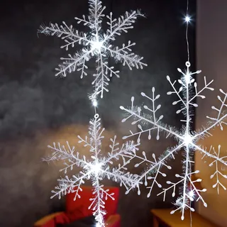 Hellum 577808, Leichte Dekorationsfigur, Transparent, Weiß, 75 Glühbirne(n), LED, Warmweiß - Transparent, Weiß