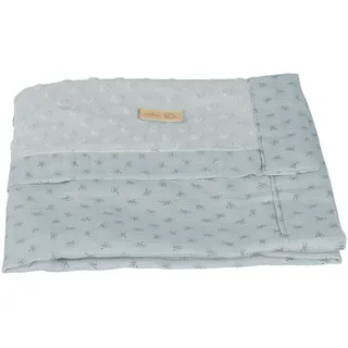 roba Babydecke Lil Planet - & Maße cm B: 80 x 80 für Mädchen Jungen - Bio Baumwolle - Terry Dots Punkte Motiv - GOTS zertifiziert - Hellblau