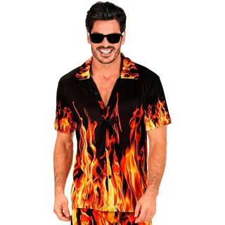W WIDMANN MILANO Party Fashion - Sommerhemd Herren Kurzarm | Hawaiihemd für Festival, Urlaub, Strandparty und Karneval