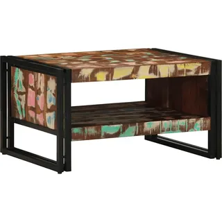vidaXL Couchtisch Mehrfarbig 70x50x38 cm Altholz Massivholz - Silber