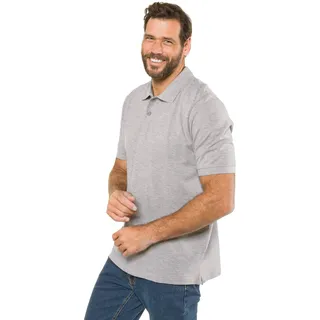 JP 1880 Herren große Größen Übergrößen Menswear L-8XL bis 8XL, Poloshirt, Oberteil, Knopfleiste, Hemdkragen, Pique, grau Melange 4XL 702560123-4XL