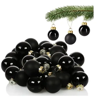 com-four® 40x Weihnachtskugel - Baumschmuck für die Weihnachtstanne - Mini-Glaskugeln Ø 3 cm - Weihnachtsdeko - kleine Christbaumkugeln aus echtem Glas für Weihnachten