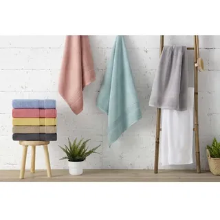 Badetuch aus 100% Baumwolle, Gamma Zero Twist, 600 g/m2 Abece Casa (Senf, Duscha-70 x 140 cm)