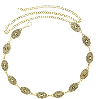 Pevlkawr Kettengürtel Damen Cowgirl-gürtel Aus Metall Taillenkette Gürtel Gold Bauchkette Waist Chain Verstellbarer Langer Gürtel Für Kleider, Jeans, Hosen, Kleider