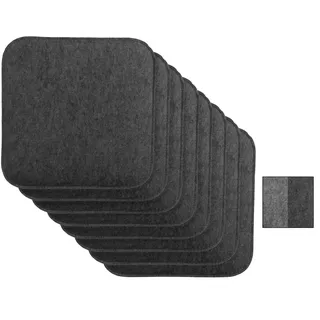 Brandsseller Wende-Sitzkissen Filz 8er Vorteilspack zweifarig Eckig Stuhlkissen Sitzauflage Gepolstert - 35 x 35 x 1,5 cm Anthrazit/Grau