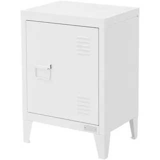 Ml-Design Nachttisch Weiß 40x30x58 cm aus Stahl , Metall , Rechteckig , 40x58x30 cm , Schlafzimmer, Nachtkästchen
