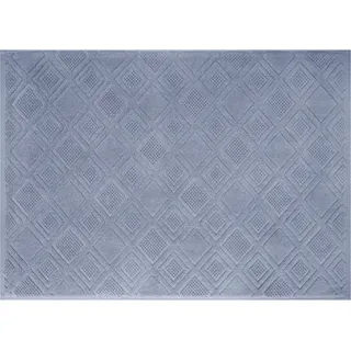 Badematte FRAMSOHN FROTTIER "Mosaik" Gr. 4, blau (taubenblau), H:7mm, Baumwolle, Badematten, Badematte, gemustert, Baumwolle, hergestellt in Österreich