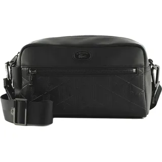 LACOSTE Leder Umhängetasche Nomogramme Crossover Bag Noir schwarz - Schwarz