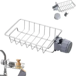 Spülbecken Organisator - Ablageorganizer - Geschirrtuchhalter - Spülbecken Organiser - Küchen Organizer - Aufbewahrung Und Organisation - Spülbürste Und Schwammhalter Für Spülbecken - Küchen Armatur - Seifenhalter - Abtropfregen - Badezimmer - Spülbecken Aufbewahrungsregal - Stahl