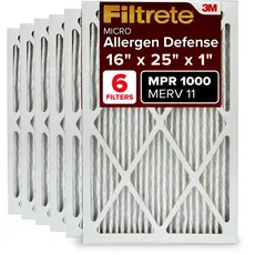 Filtrete 16x25x1, AC Ofenluftfilter, MPR 1000, Micro Allergen Defense, 6er-Pack (genaue Maße 15,69 x 24,69 x 0,81)
