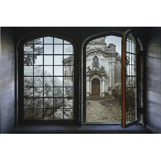 Queence Wandsticker »Kleine Kapelle« Wandsticker, Wandbild, selbstklebend, 3D, Fenster, bunt