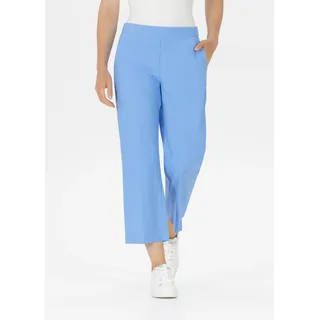 Culotte STEHMANN "FENJA", Damen, Gr. 38, N-Gr, zenith blau, Stoff, Obermaterial: 65% Viskose, 30% Polyamid, 5% Elasthan, straight fit 7/8-Länge, Hosen Culotte, Sommerhose mit elastischem Bund und geradem Bein