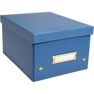 Exacompta - Ref. 62252E – Karton mit 5 Neo Déco-Aufbewahrungsboxen – flach verpackt – einfacher Aufbau dank Druckknöpfen – Format A5 – Maße 20 x 26 x 15 cm – Farbe Blau