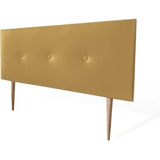 amuéblate online - Premium gepolstertes Kopfteil Modell Kayne mit Beinen, Bezug aus hochwertigem Kunstleder, Holz, Gold, 160 x 60 cm (Bett 150)