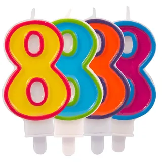 Folat Kerze Nummer 8 bunt 22988