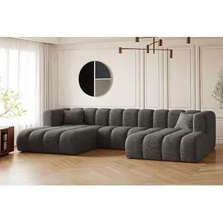 kaiser möbel Ecksofa, U-form Sofa Grand modular stoff Haga Graphit - Grau