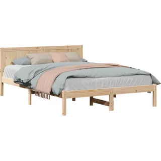 Bettgestell Braun 140 x 200 cm Massivholz Kiefer - Braun
