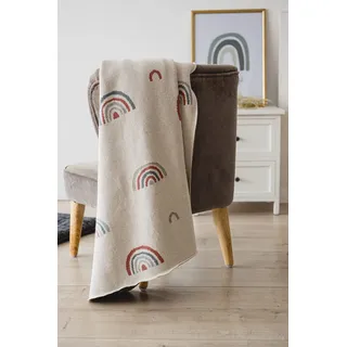 Kaiser 65212 Rainbow - Babydecke Strick 100% Bio Baumwolle (KBA) atmungsaktive Babydecke Ganzjährig Neugeborene Kinderwagendecke Babyschalendecke Fb. Natural Combo