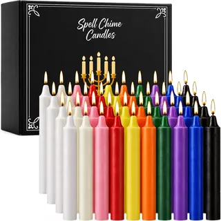 Topsics Stabkerzen Bunt, 40er Kleine Kerzen (10 cm hoch), Spitzkerzen kurz für Witchcraft Wicca Altar Rituals Chime