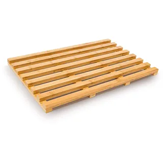 Relaxdays Holzvorleger aus Bambus (TBH 36,5 x 56,5 x 3) Badvorleger Holzrost Duschvorleger Badematte, Natur