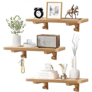 Massivholz-Wandplatten-Set aus 3 Stücken für jeden Raum - Naturbelassen