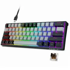 AULA Gaming Keyboard 60 Prozent - Anpassbare RGB-Beleuchtung für Gaming Tastatur Klein für PC, Hot-Swap-fähig Beleuchtete Tastatur Mechanisch, Typ-C Gaming Tastatur 60 Prozent,Braunen Schaltern
