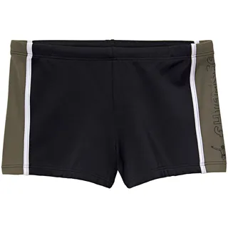 Boxer-Badehose CHIEMSEE, Herren, Gr. 6, N-Gr, schwarz, Polyamid, kontrastfarbene Details, Badehosen Boxer-Badehose, mit Kontrasteinsätzen