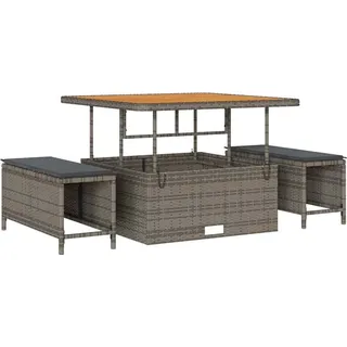 vidaXL Garten Essgruppe Grau Poly Rattan - Grau