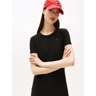 Tommy Jeans Jerseykleid »TJW RIB BODYCON MIDI DRESS« mit gerippter Struktur, schwarz